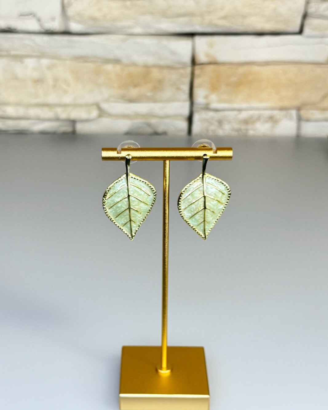 Green Leaf Earrings