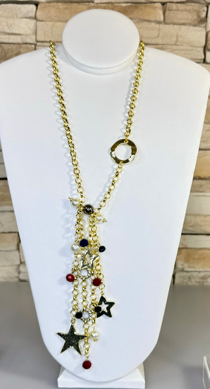 Long Star Charm Necklace