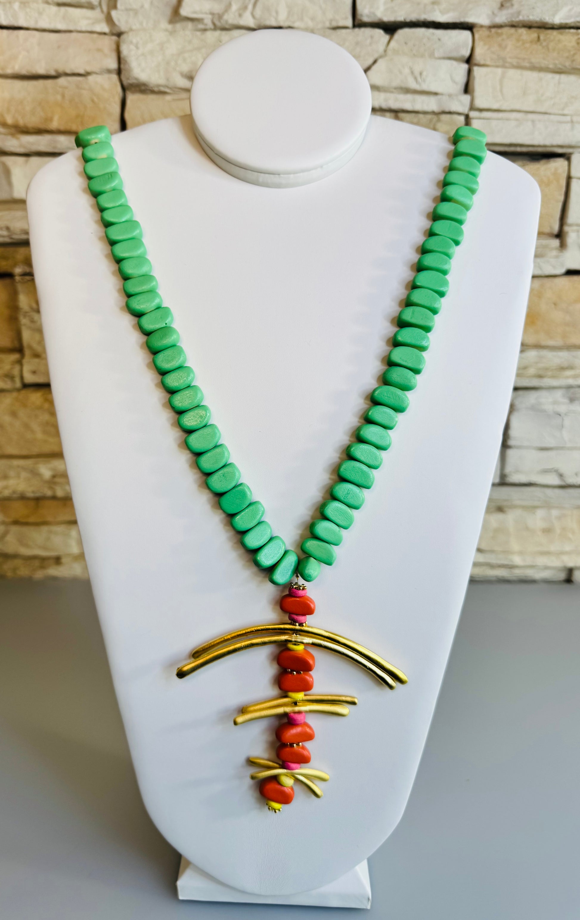 Green Hand-painted wood dragonfly