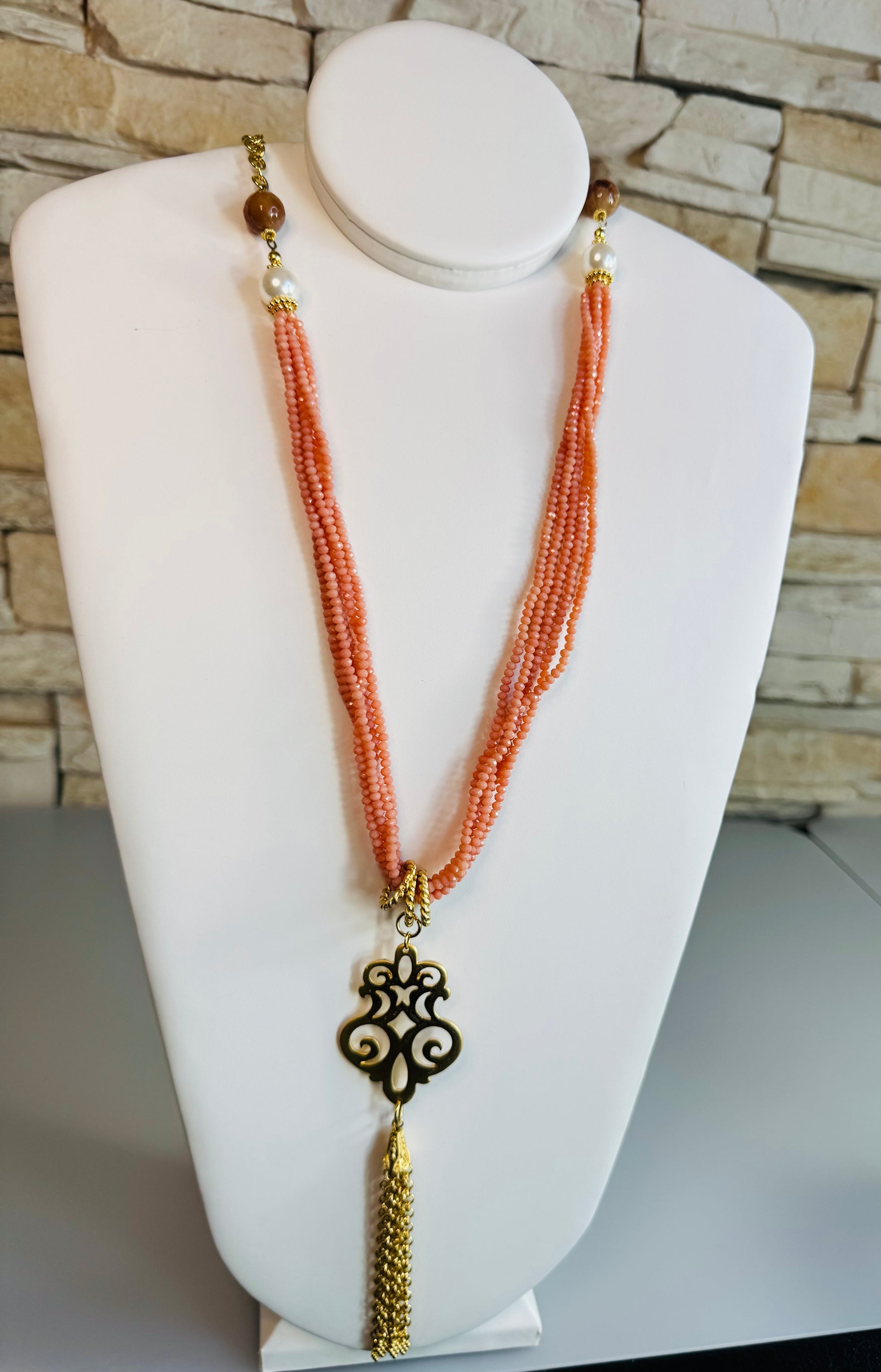 Orange Beaded Necklace
